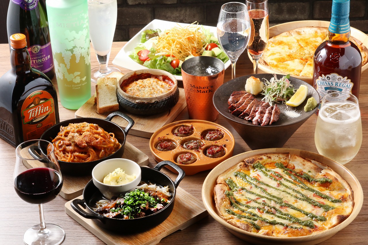 【期間限定】お肉好きの方へ、、、ローストビーフ、牛タンのグリル、牛サガリステーキを一度のコースに盛り込みました!!!もちろん120分飲み放題付き♫スパークリングワインとの相性抜群です!!!